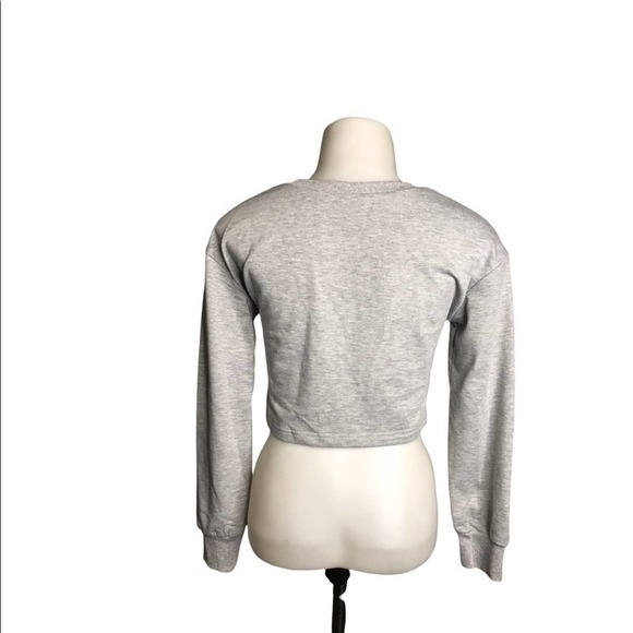 Shein | Girl Power Graphic Lace Up Cut Out Chest Long Sleeve Crop top - Picture 6 of 8